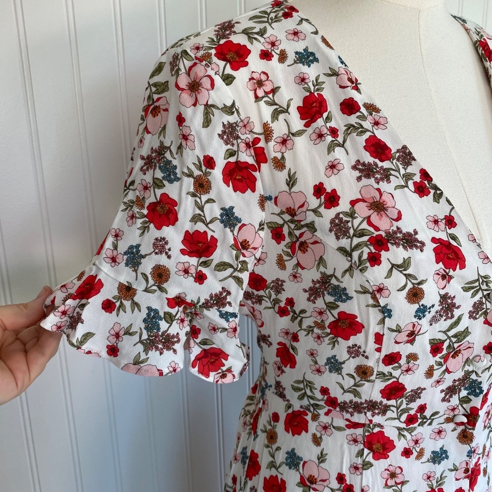 Forever 21 Womens Button Front Floral Cottagecore Maxi Dress Size S Bloomcore - Picture 4 of 12